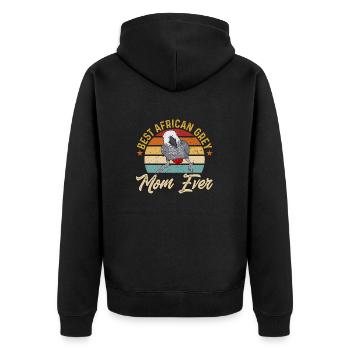 Graupapagei African Grey Parrot Papagei - Unisex Premium Organic Zip Hoodie - black - Back - Nico (187cm)