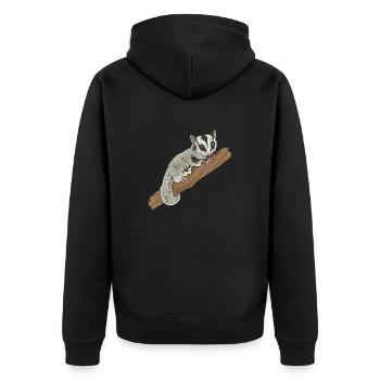 Short-headed glider Sugar Glider - Unisex Premium Organic Zip Hoodie - black - Back - Nico (187cm)