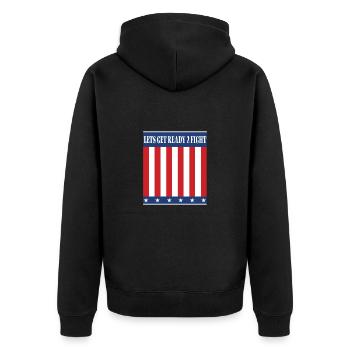 Préparons-nous 2 combat - Veste à capuche bio Premium Unisexe - noir - Dos - Nico (187cm)