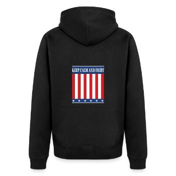 Restez calme et combattez - Restez calme et battez-vous ! - Veste à capuche bio Premium Unisexe - noir - Dos - Nico (187cm)