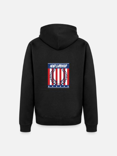 Never Surrender - Unisex Premium Organic Zip Hoodie - black