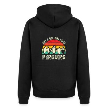 King Penguin Emperor Penguin Penguin Gift - Unisex Premium Organic Zip Hoodie - black - Back - Nico (187cm)