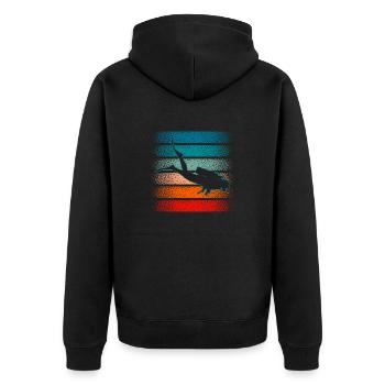 Scuba Diving I Work Well Under Pressure diver Gift - Unisex Premium Organic Zip Hoodie - black - Back - Nico (187cm)