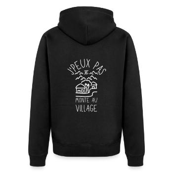 J'peux pas je monte au village - Veste à capuche bio Premium Unisexe - noir - Dos - Nico (187cm)