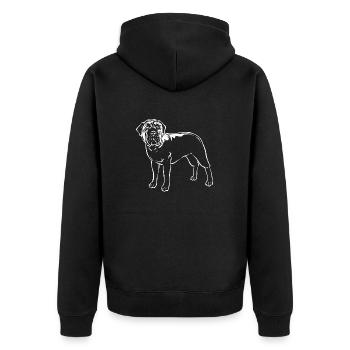 Mastiff Hund Old English Mastiff - Unisex Premium Bio Zip Hoodie - Schwarz - Hinten - Nico (187cm)