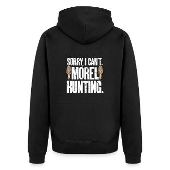 Mushroom hunting, mushrooms, morels, mushroom picking, foraging - Unisex Premium Organic Zip Hoodie - black - Back - Nico (187cm)