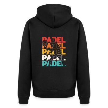 Padel Wallin Retro - Veste à capuche bio Premium Unisexe - noir - Dos - Nico (187cm)