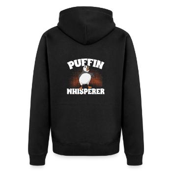 macareux macareux moines oiseaux Lunde - Veste à capuche bio Premium Unisexe - noir - Dos - Nico (187cm)