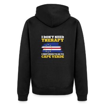 Cape Verde flag Cabo Verde flag - Unisex Premium Organic Zip Hoodie - black - Back - Nico (187cm)