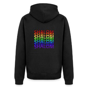 SHALOM - ARC-EN-CIEL - Veste à capuche bio Premium Unisexe - noir - Dos - Nico (187cm)