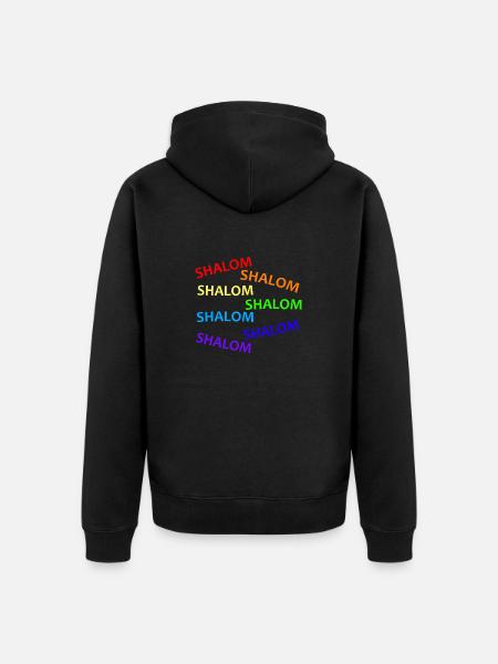 SHALOM RAINBOW WATERFALL - Geschenkidee - Unisex Premium Bio Zip Hoodie - Schwarz