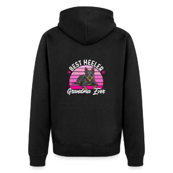 Australian Cattle Dog Red Blue Heeler - Unisex Premium Organic Zip Hoodie - black - Back - Nico (187cm)