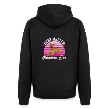 Australian Cattle Dog Red Blue Heeler - Unisex Premium Bio Zip Hoodie - Schwarz - Hinten - Nico (187cm)