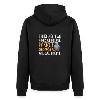 Graupapagei African Grey Parrot Papagei - Unisex Premium Organic Zip Hoodie - black - Back - Nico (187cm)