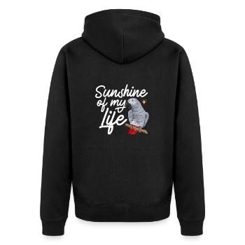 Graupapagei African Grey Parrot Papagei - Unisex Premium Bio Zip Hoodie - Schwarz - Hinten - Nico (187cm)