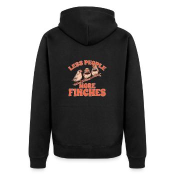 Zebrafinken Vogel Zebrafink - Unisex Premium Bio Zip Hoodie - Schwarz - Hinten - Nico (187cm)