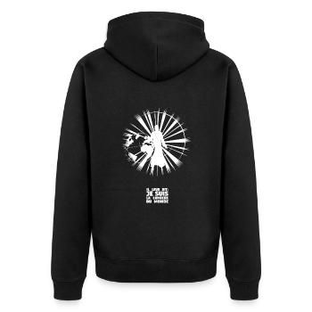 La lumière du monde - Français - Veste à capuche bio Premium Unisexe - noir - Dos - Nico (187cm)