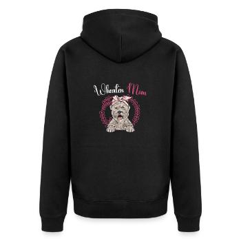 Irish Soft Coated Wheaten Terrier - Unisex Premium Bio Zip Hoodie - Schwarz - Hinten - Nico (187cm)