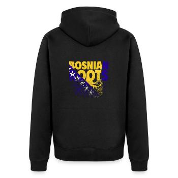 Bosnie-Herzégovine Drapeau Bosnie - Veste à capuche bio Premium Unisexe - noir - Dos - Nico (187cm)