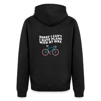 I Have Plans With My Bike Fahrrad Rad Retro - Unisex Premium Bio Zip Hoodie - Schwarz - Hinten - Nico (187cm)