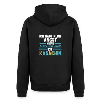 Ich habe keine Angst meine Schwiegertochter ist Ka - Unisex Premium Bio Zip Hoodie - Schwarz - Hinten - Nico (187cm)