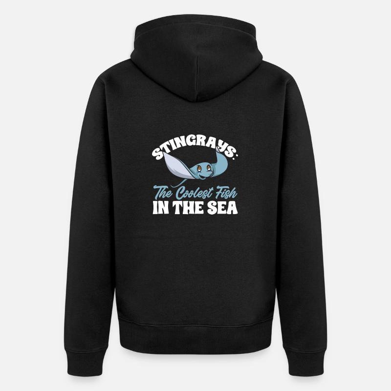 Stachelrochen Mantarochen Ozean Rochen - Unisex Premium Bio Zip Hoodie - Schwarz