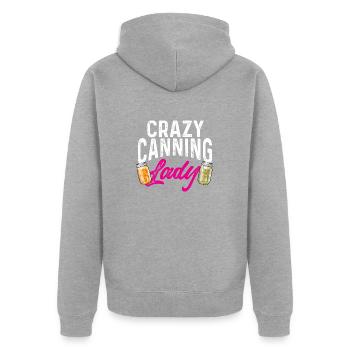 Einmachen Einkochen Lebensmitteln Konservieren - Unisex Premium Bio Zip Hoodie - Grau meliert - Hinten - Nico (187cm)