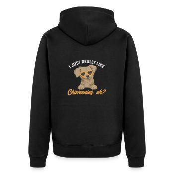 Chiweenie Chien - Veste à capuche bio Premium Unisexe - noir - Dos - Nico (187cm)