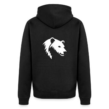 Silhouette d’ours d’une tête d’ours polaire - Veste à capuche bio Premium Unisexe - noir - Dos - Nico (187cm)