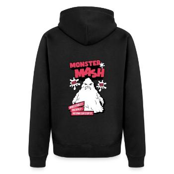 Humor und Monster - Unisex Premium Bio Zip Hoodie - Schwarz - Hinten - Nico (187cm)