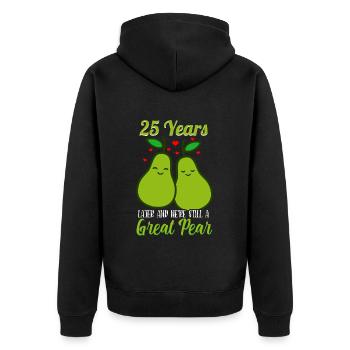 25 Jahre Verheiratet Hochzeit Heirat Paar - Unisex Premium Bio Zip Hoodie - Schwarz - Hinten - Nico (187cm)