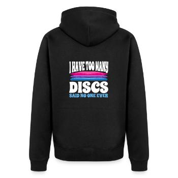 Discgolf Disc Golf Frisbee - Unisex Premium Organic Zip Hoodie - black - Back - Nico (187cm)