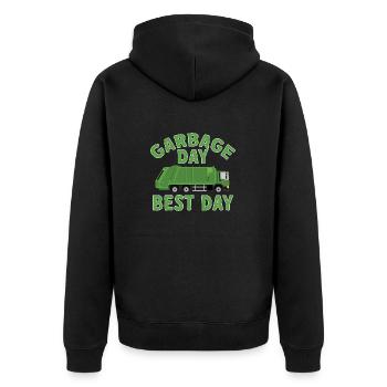 Garbage trucks, garbage day, garbage collection - Unisex Premium Organic Zip Hoodie - black - Back - Nico (187cm)