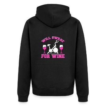 Indoor Cycling Bike Workout - Unisex Premium Organic Zip Hoodie - black - Back - Nico (187cm)