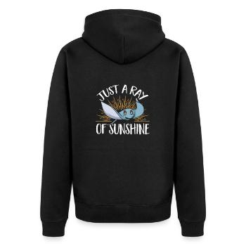 Stachelrochen Mantarochen Ozean Rochen - Unisex Premium Bio Zip Hoodie - Schwarz - Hinten - Nico (187cm)