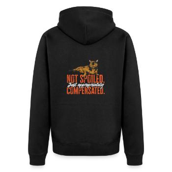 Schildpatt Katze Tortoiseshell Cat Tortie - Unisex Premium Bio Zip Hoodie - Schwarz - Hinten - Nico (187cm)