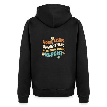 Éducateur d’enseignants en garderie - Veste à capuche bio Premium Unisexe - noir - Dos - Nico (187cm)