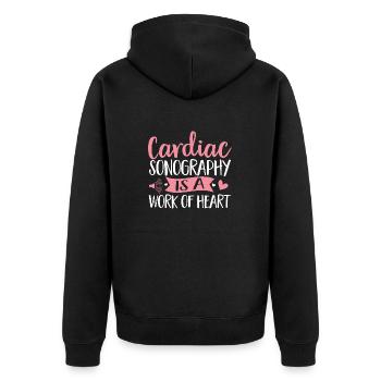 Kardiologe Medizinische Sonographie Ultraschall - Unisex Premium Bio Zip Hoodie - Schwarz - Hinten - Nico (187cm)