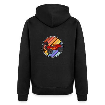 RC Car Ferngesteuertes Auto - Unisex Premium Bio Zip Hoodie - Schwarz - Hinten - Nico (187cm)