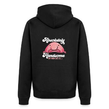Blob fish - Unisex Premium Organic Zip Hoodie - black - Back - Nico (187cm)