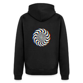 Spirale Glitch – Illusion Optique - Veste à capuche bio Premium Unisexe - noir - Dos - Nico (187cm)