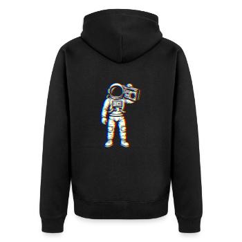 Glitch Astronaut - Beats in space - Unisex Premium Organic Zip Hoodie - black - Back - Nico (187cm)