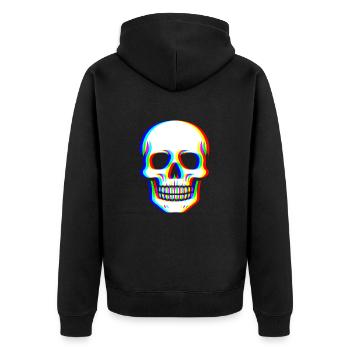 Crâne Glitch - Cyber Art - Veste à capuche bio Premium Unisexe - noir - Dos - Nico (187cm)