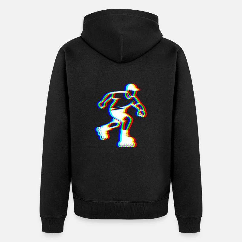 Skater Glitch – Balade Cool - Veste à capuche bio Premium Unisexe - noir
