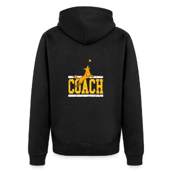 Dog Coach Humor Pet Trainer Jumping Canine Style - Unisex Premium Bio Zip Hoodie - Schwarz - Hinten - Nico (187cm)