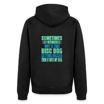 Disque drôle chien blague entraîneur humour frisbee échoue - Veste à capuche bio Premium Unisexe - noir - Dos - Nico (187cm)