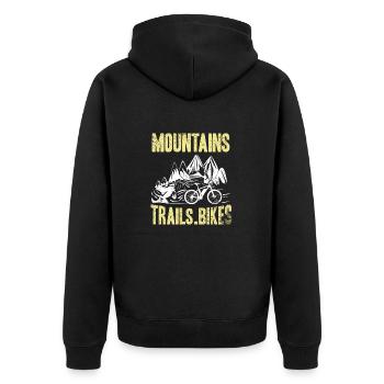Montagnes Sentiers Vélos VTT Aventure Trail Cyclisme - Veste à capuche bio Premium Unisexe - noir - Dos - Nico (187cm)