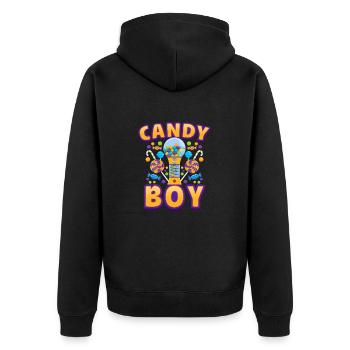 Candy Boy Bonbons Sucettes - Veste à capuche bio Premium Unisexe - noir - Dos - Nico (187cm)
