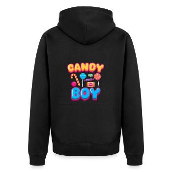 Candy Boy Bonbons Sucettes - Veste à capuche bio Premium Unisexe - noir - Dos - Nico (187cm)