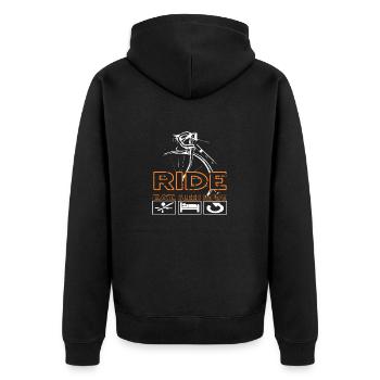 Ride Eat Sleep Repeat Cyclist Life Routine - Unisex Premium Organic Zip Hoodie - black - Back - Nico (187cm)